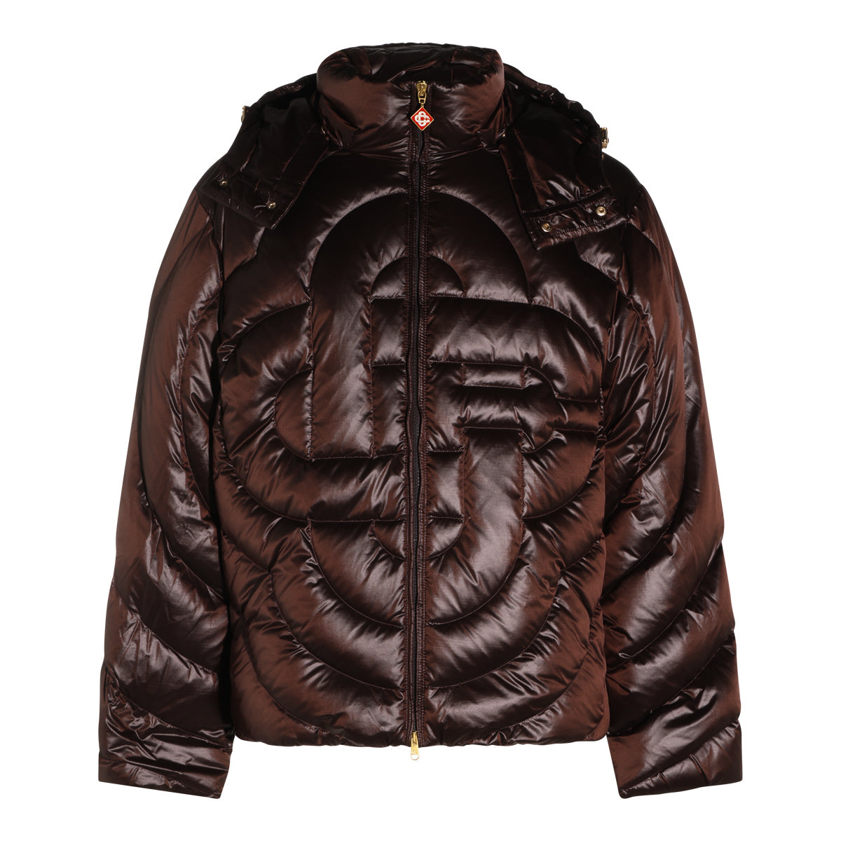 DARK BROWN QUILTED PUFFER DOWN JACKET