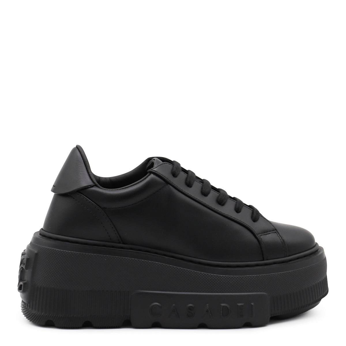 BLACK LEATHER SNEAKERS