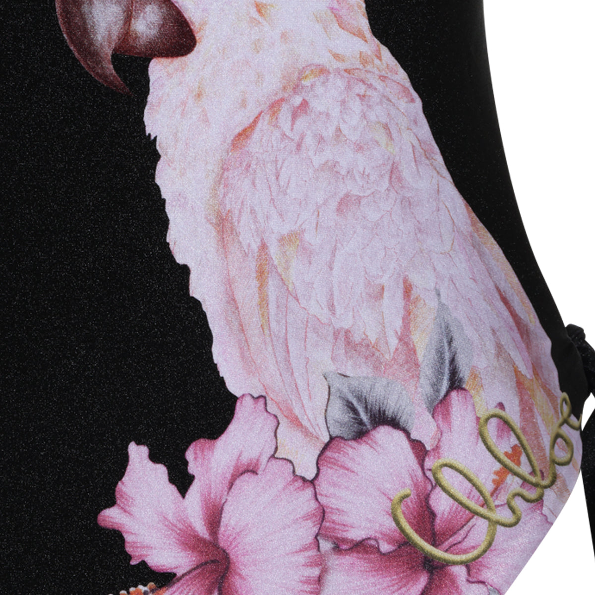 BLACK AND PINK CUT OUT ONE PIECE BEACHWEAR