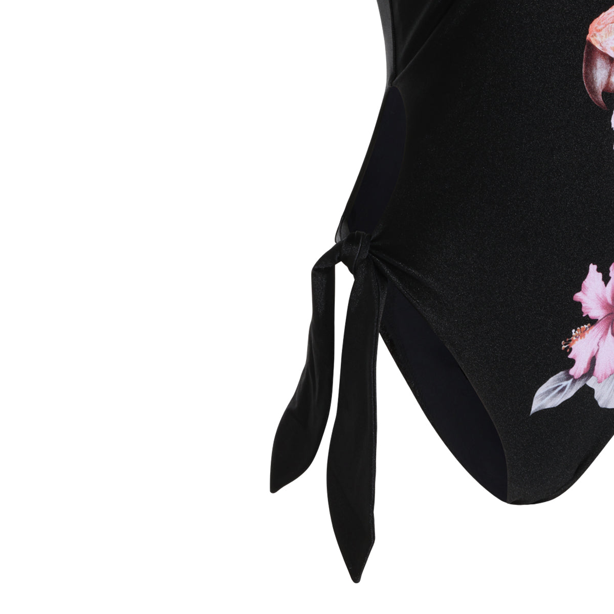 BLACK AND PINK CUT OUT ONE PIECE BEACHWEAR