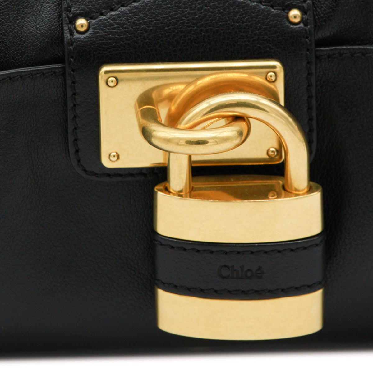 BLACK LEATHER PADDINGTON SHOULDER BAG