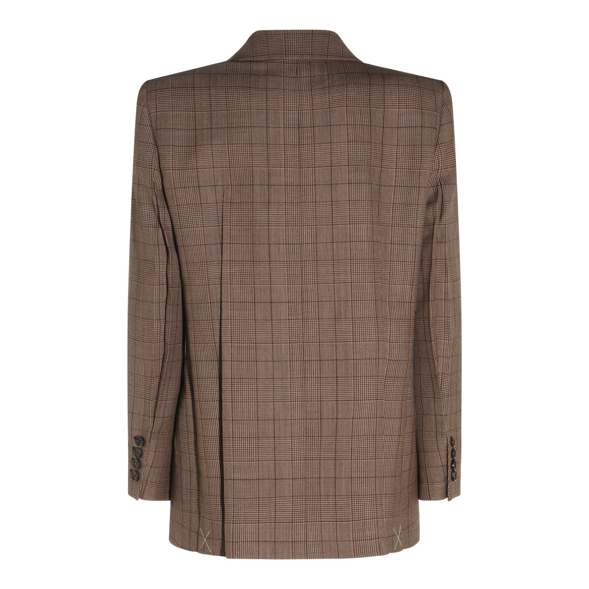 BROWN AND BEIGE WOOL CHECK BLAZER