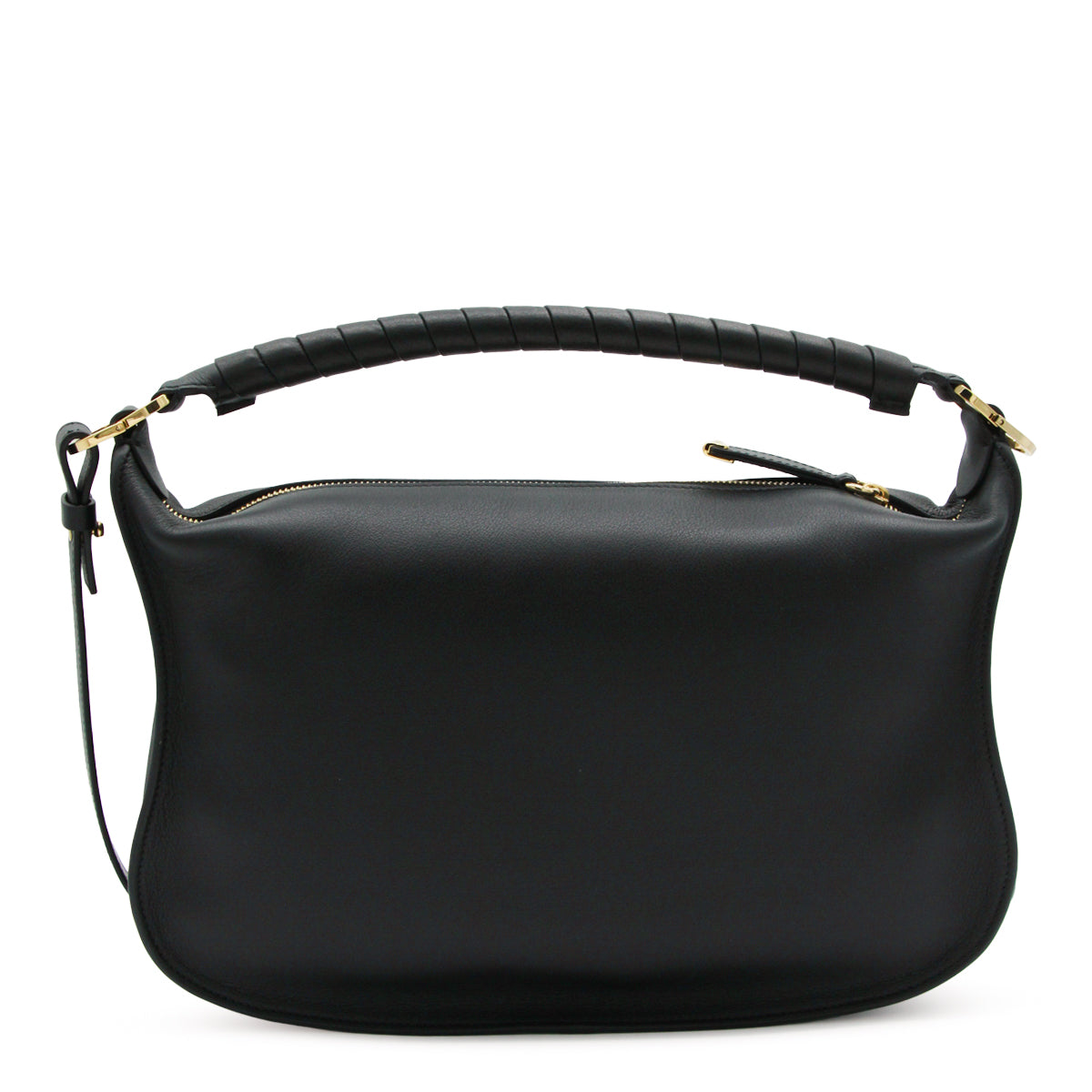 BLACK LEATHER MARCIE SHOULDER BAG
