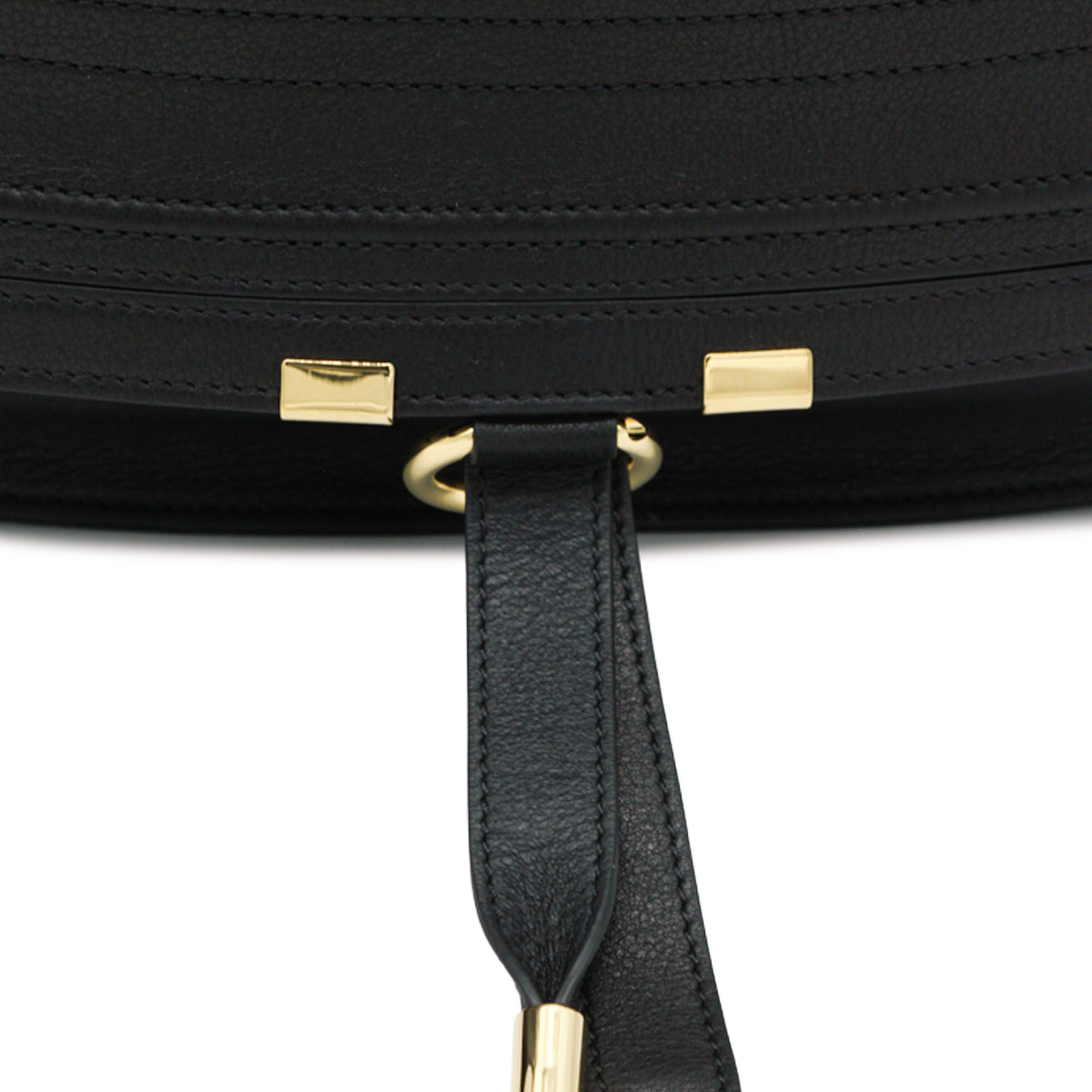 BLACK LEATHER MARCIE SHOULDER BAG