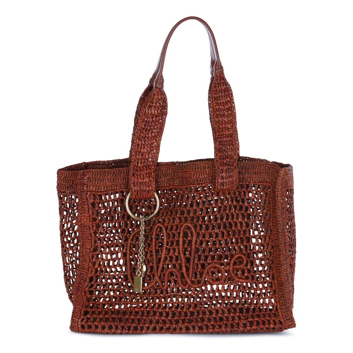 CLAY BROWN RAFIA SUMMER BANANA TOP HANDLE BAG