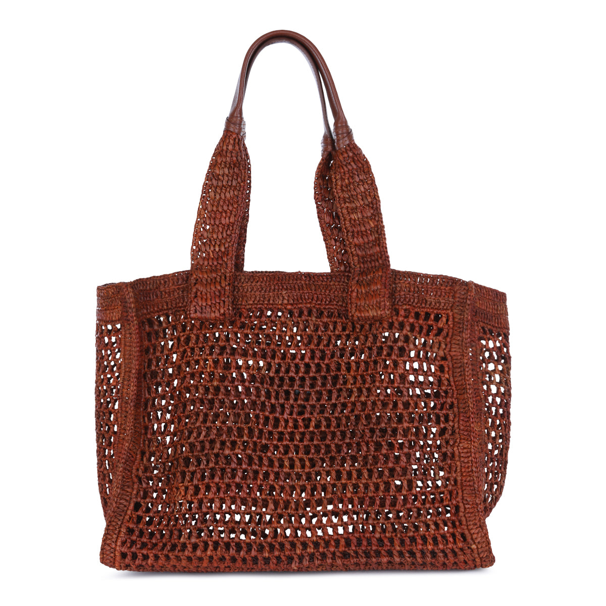 CLAY BROWN RAFIA SUMMER BANANA TOP HANDLE BAG