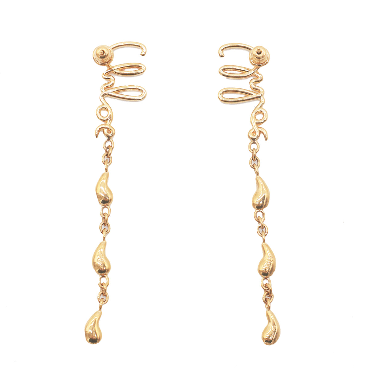 VINTAGE GOLD TONE BRASS EARRINGS