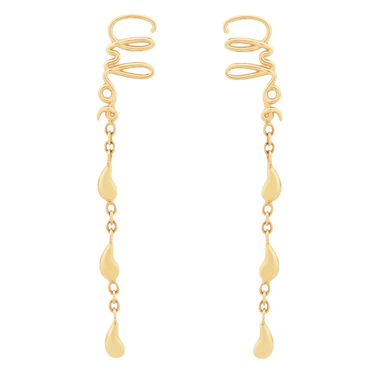 VINTAGE GOLD TONE BRASS EARRINGS
