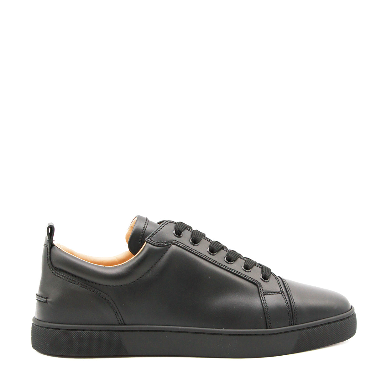 BLACK LEATHER LOUIS JUNIOR FLAT SNEAKERS