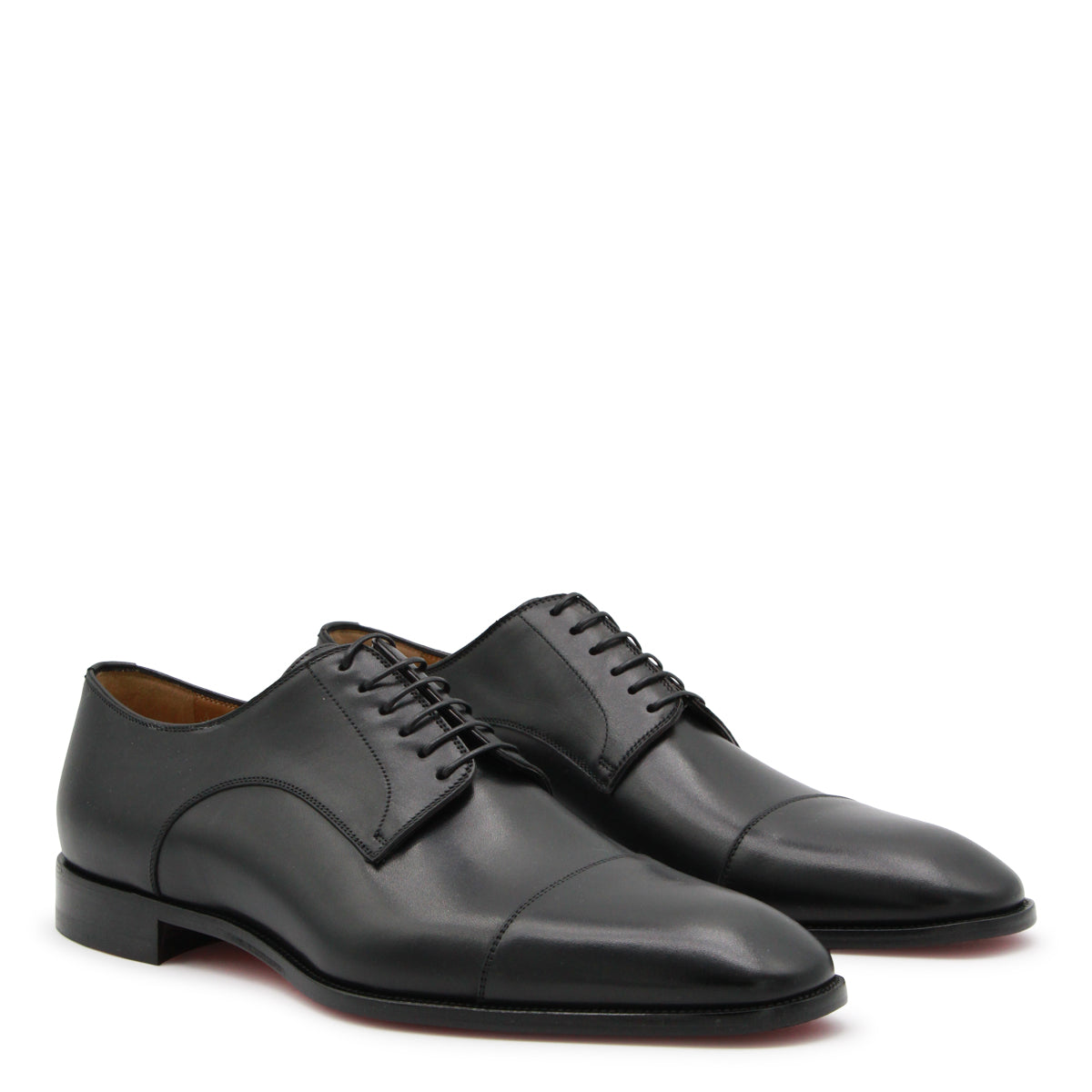 BLACK LEATHER TOP 5 LACE UP SHOES