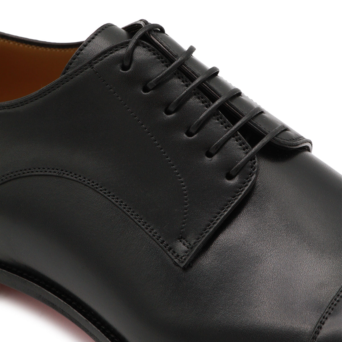 BLACK LEATHER TOP 5 LACE UP SHOES