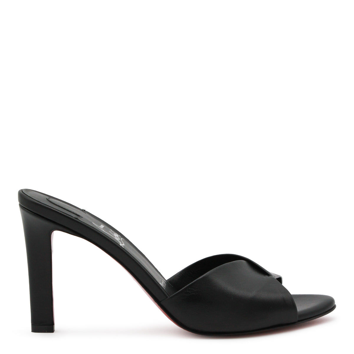 BLACK LEATHER FANNY SANDALS