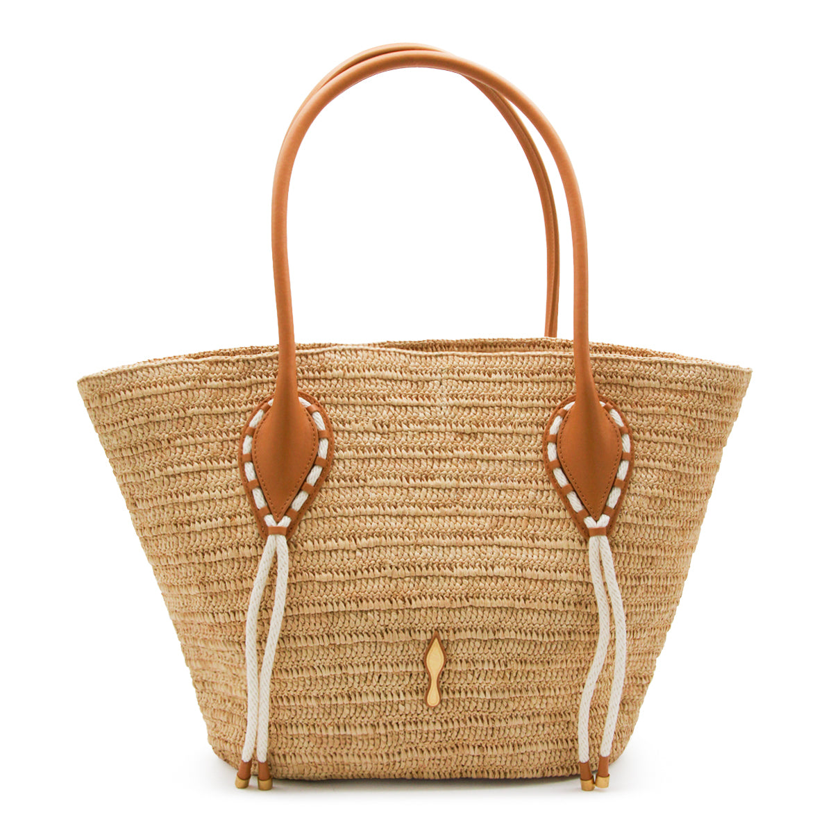 NATURAL RAFFIA VENUS BASKET TOTE BAG