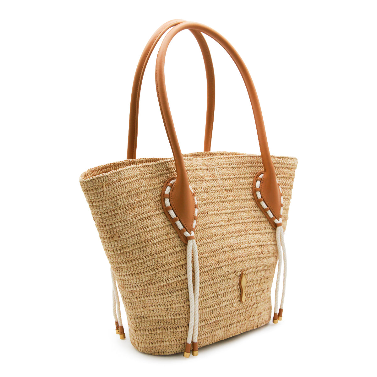 NATURAL RAFFIA VENUS BASKET TOTE BAG