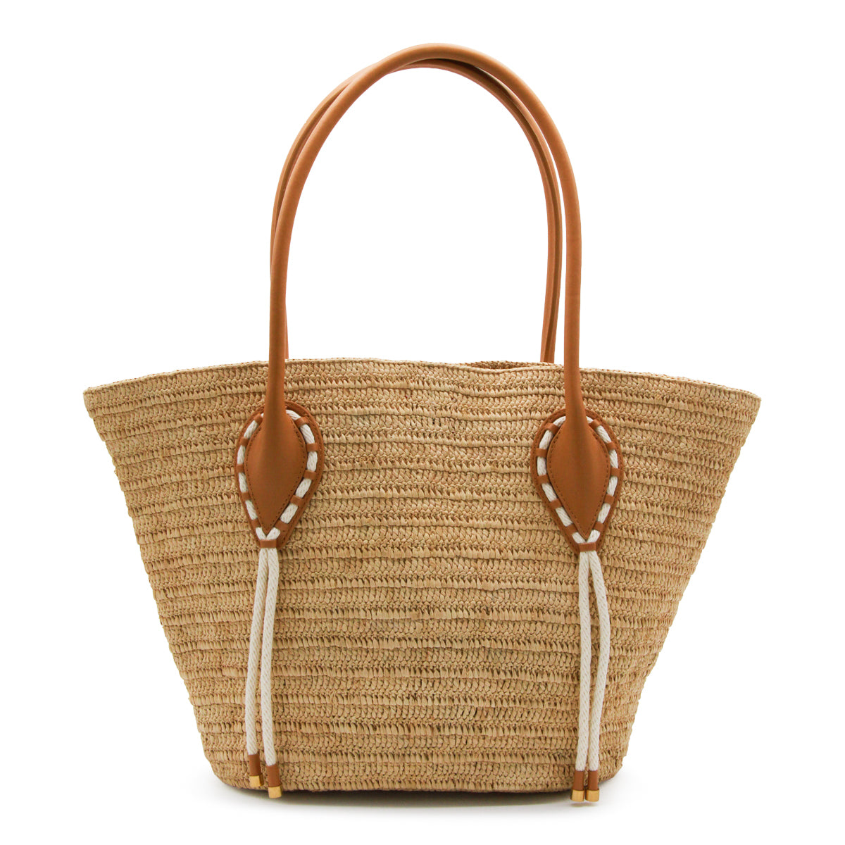 NATURAL RAFFIA VENUS BASKET TOTE BAG