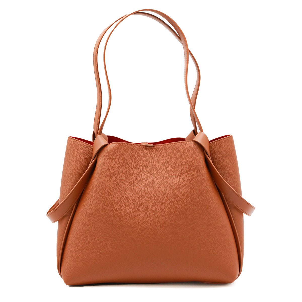 COGNAC LEATHER BETTINA TOTE SMALL SHOULDER BAG