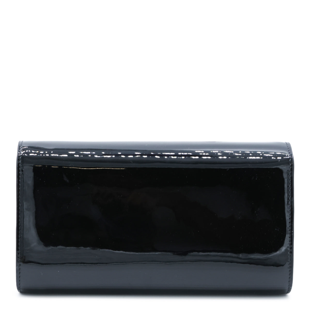 BLACK BETTINA LEATHER WALLET ON CHAIN PATENT SOFT