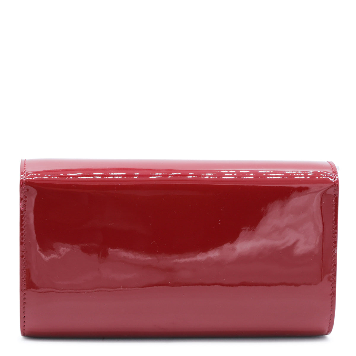 RED BETTINA LEATHER WALLET ON CHAIN PATENT SOFT