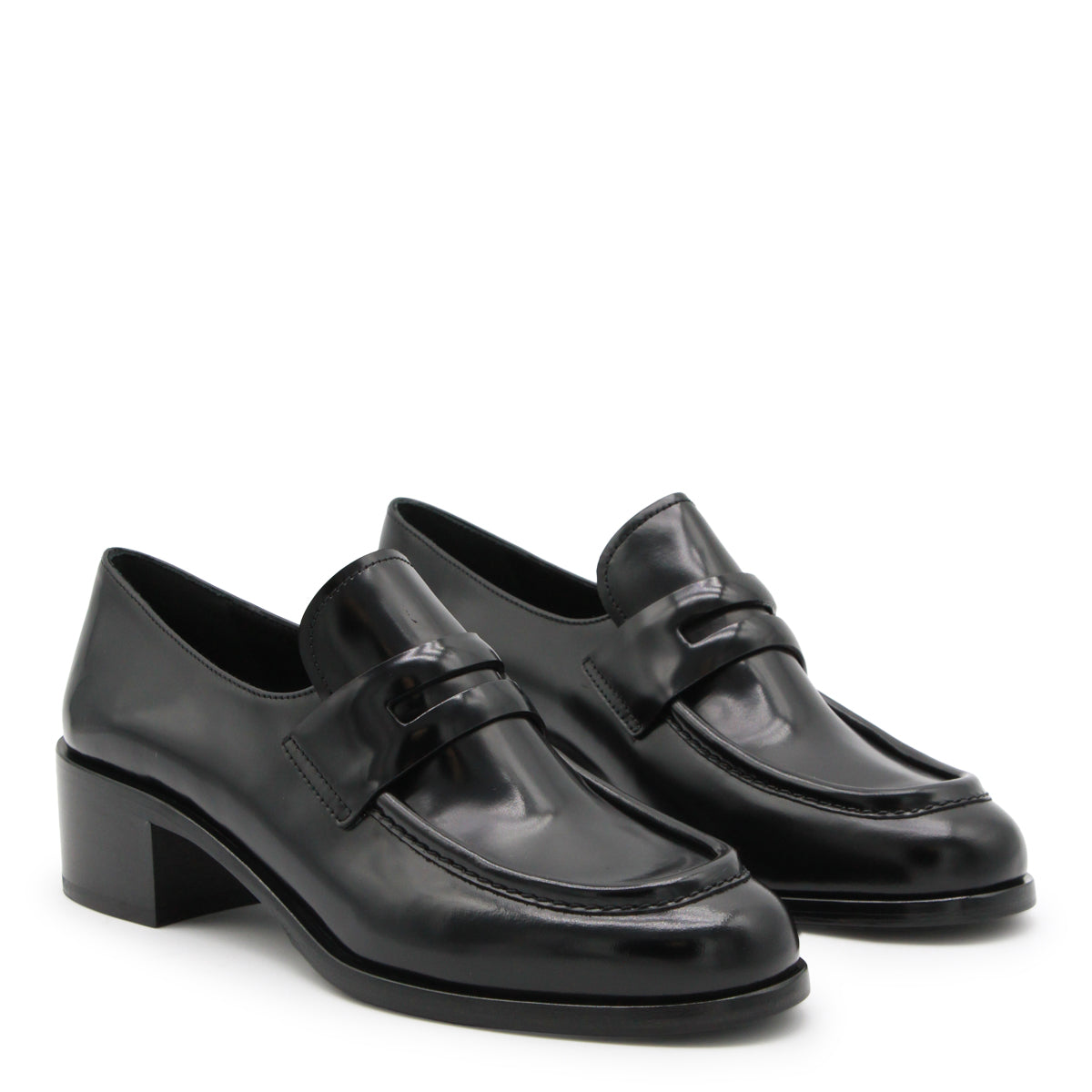 BLACK LEATHER LOAFERS