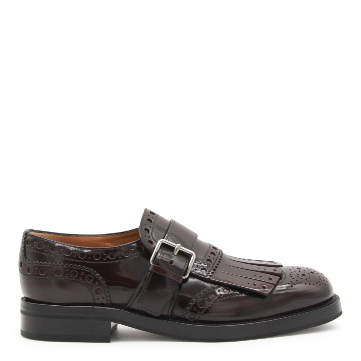 BURGUNDY LEATHER MONK PHILLIS FORMAL SHOES
