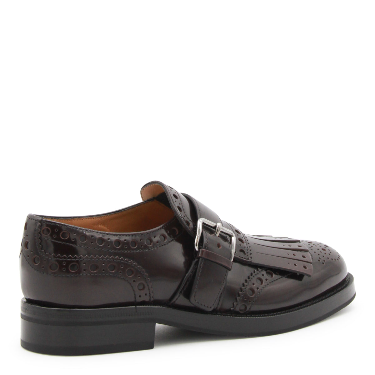 BURGUNDY LEATHER MONK PHILLIS FORMAL SHOES