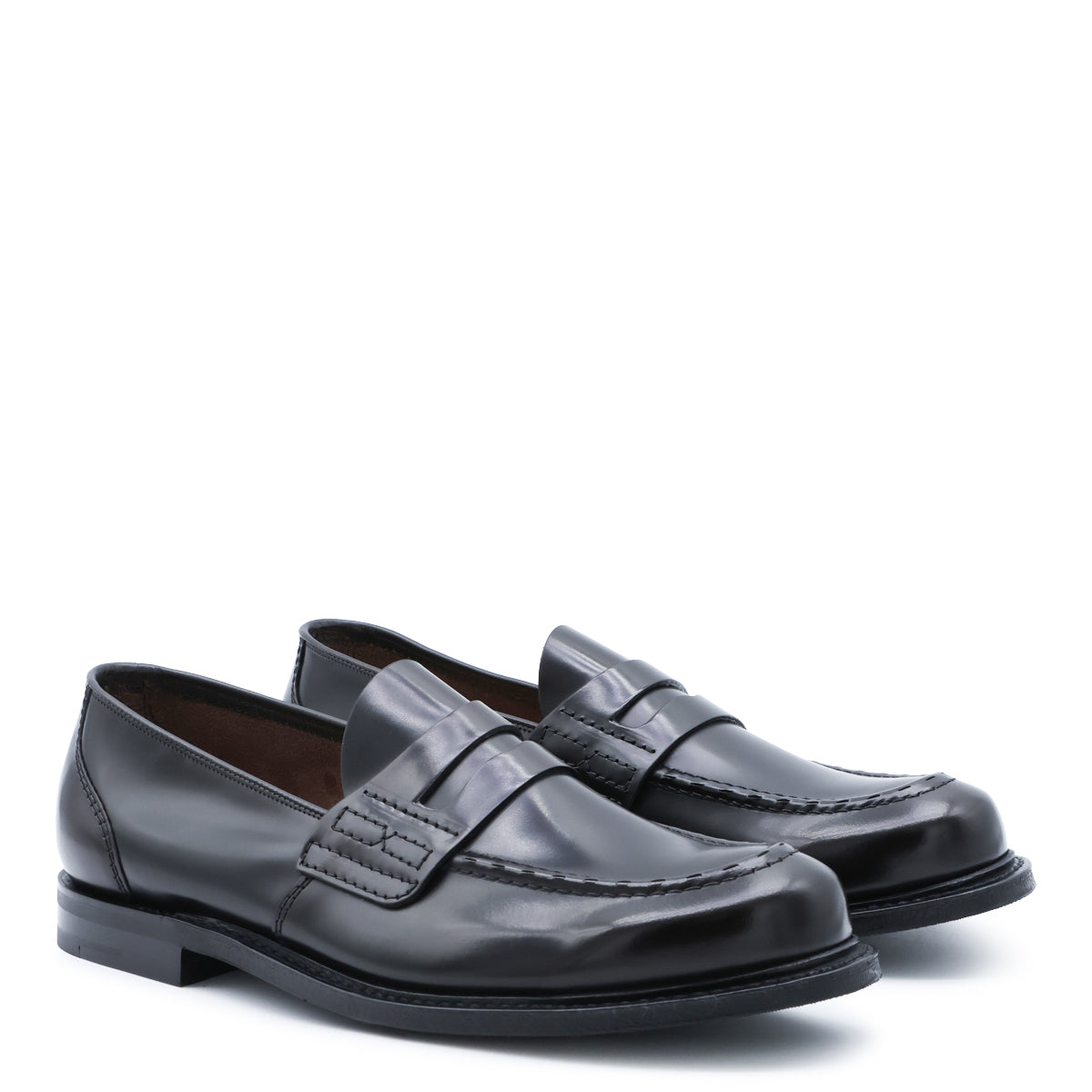 EBONY LEATHER LOAFERS