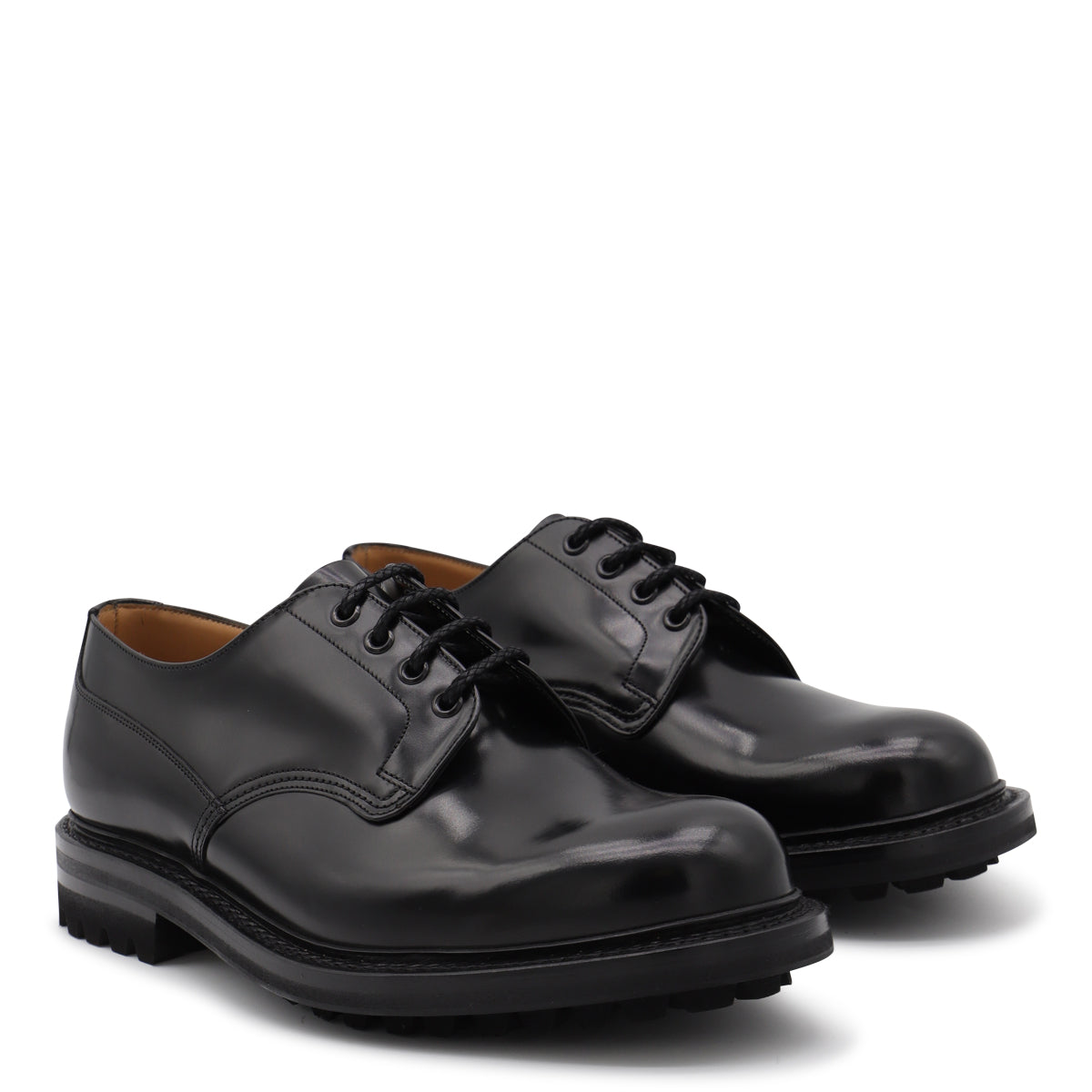 BLACK LEATHER NEIL LACE UP SHOES