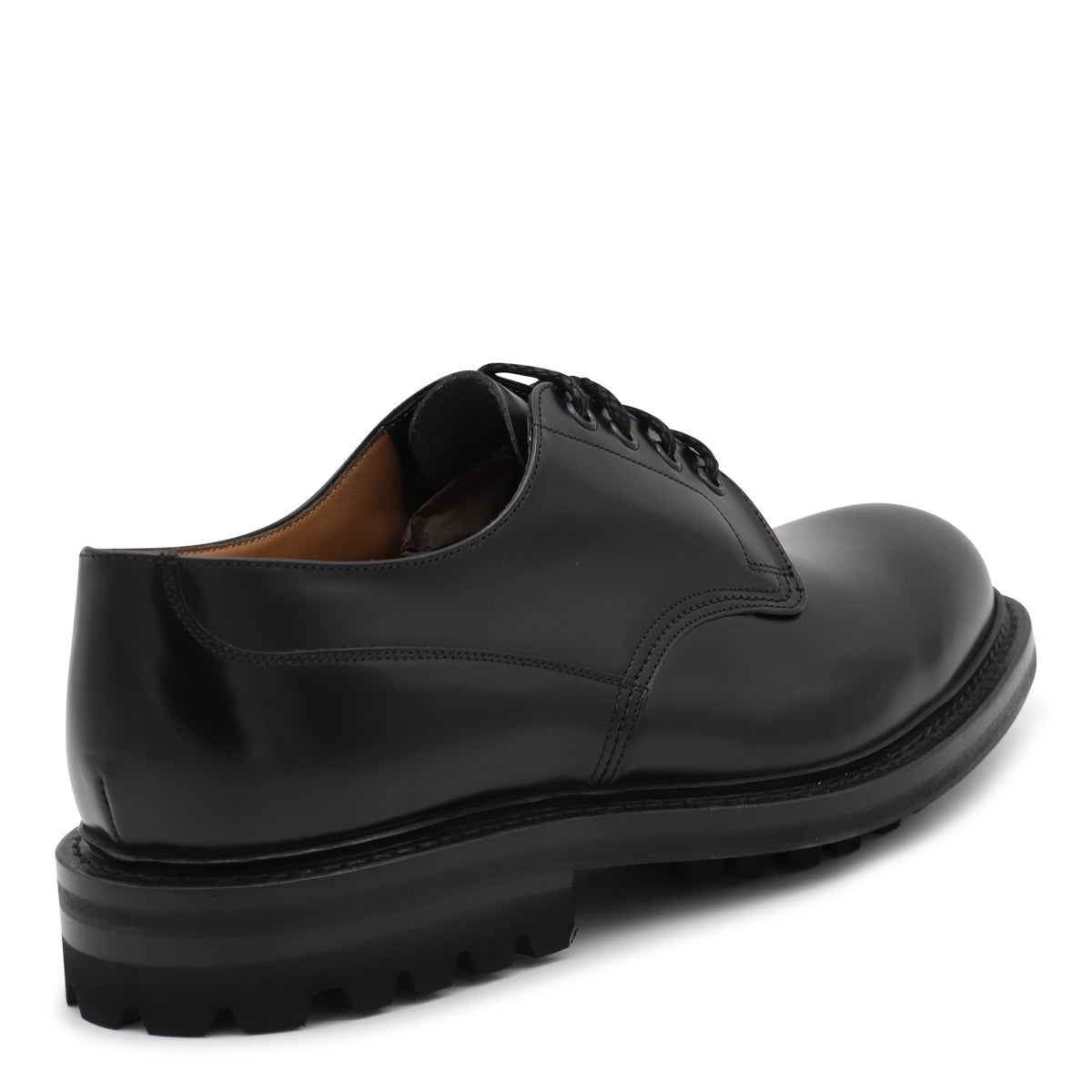 BLACK LEATHER NEIL LACE UP SHOES