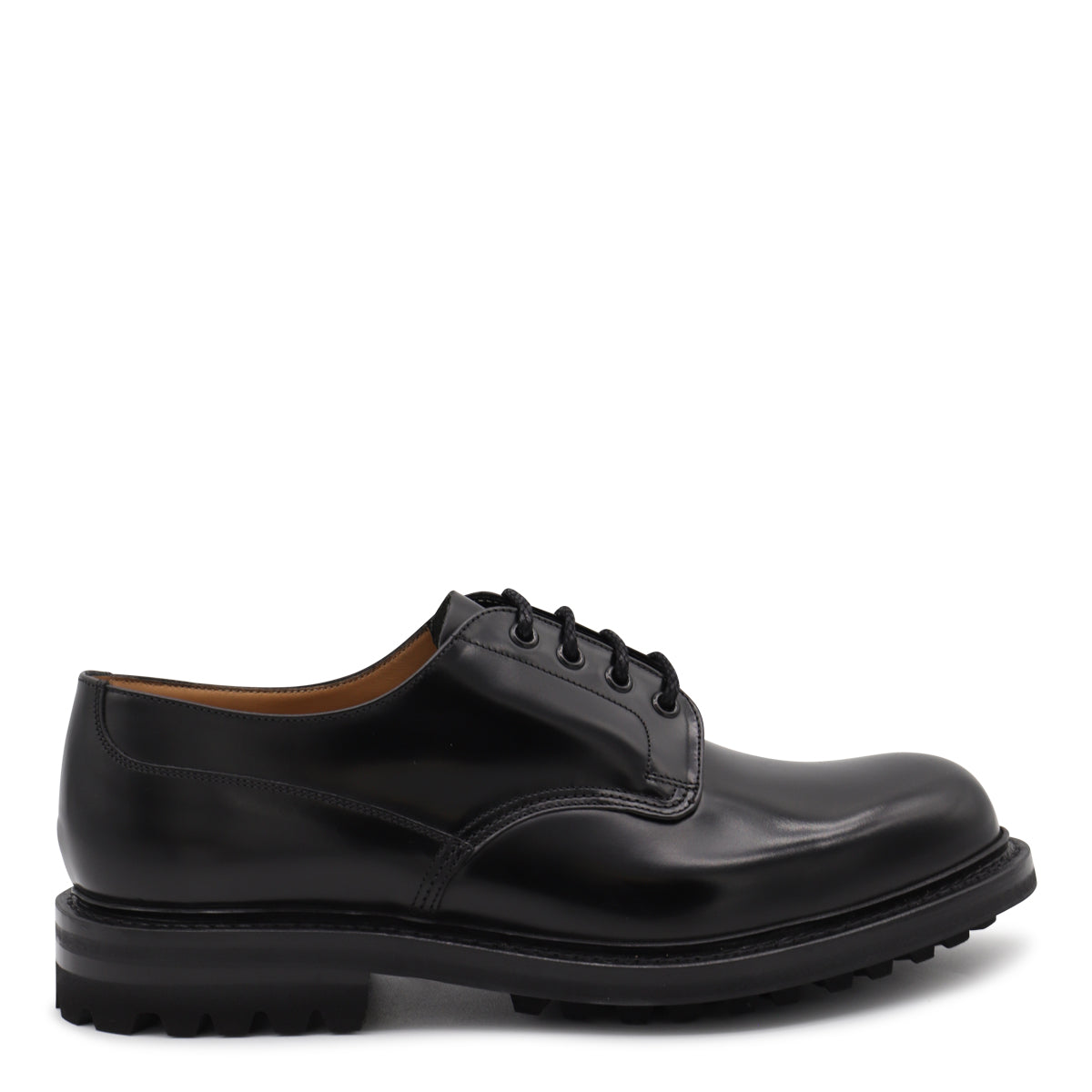 BLACK LEATHER NEIL LACE UP SHOES
