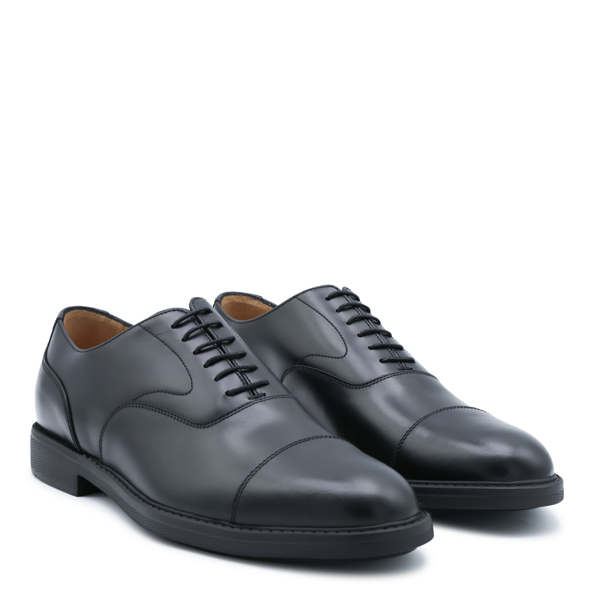 BLACK LEATHER LACE UP SHOES