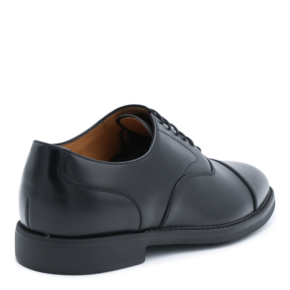 BLACK LEATHER LACE UP SHOES