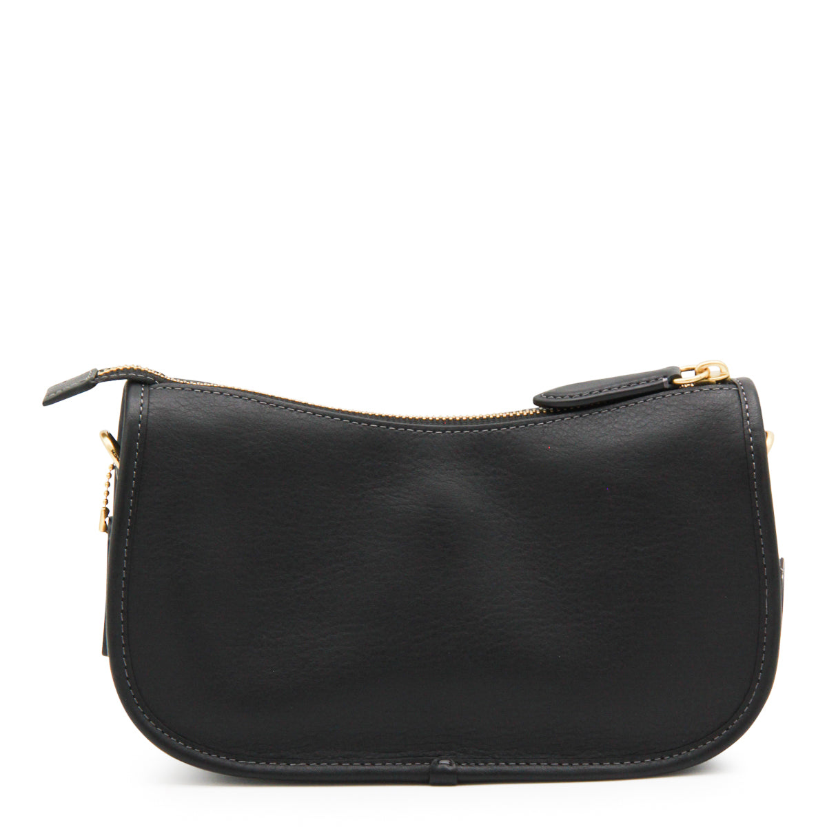BLACK LEATHER WAVERLY SHOULDER BAG
