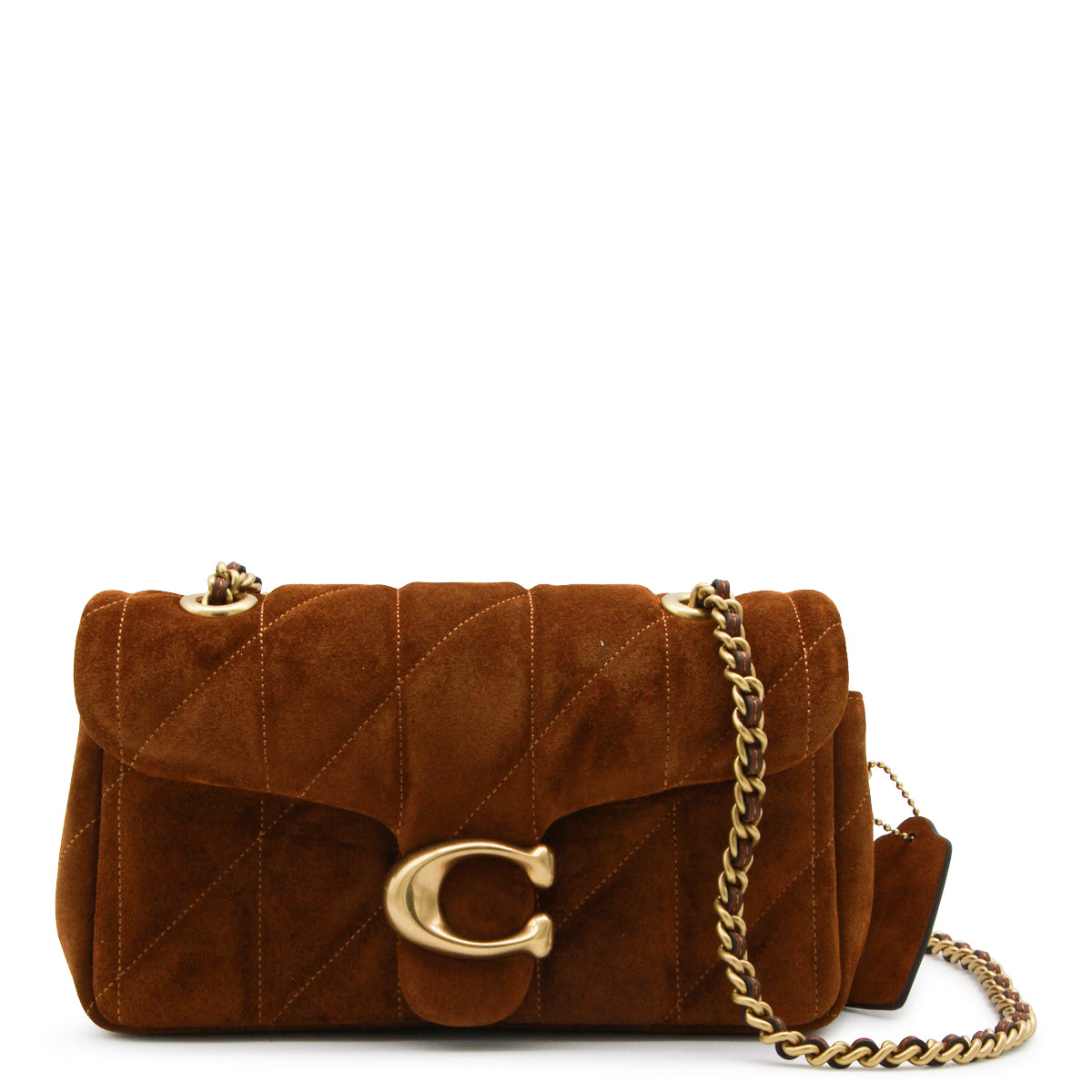 WARM BROWN SUEDE TABBY 20 SHOULDER BAG