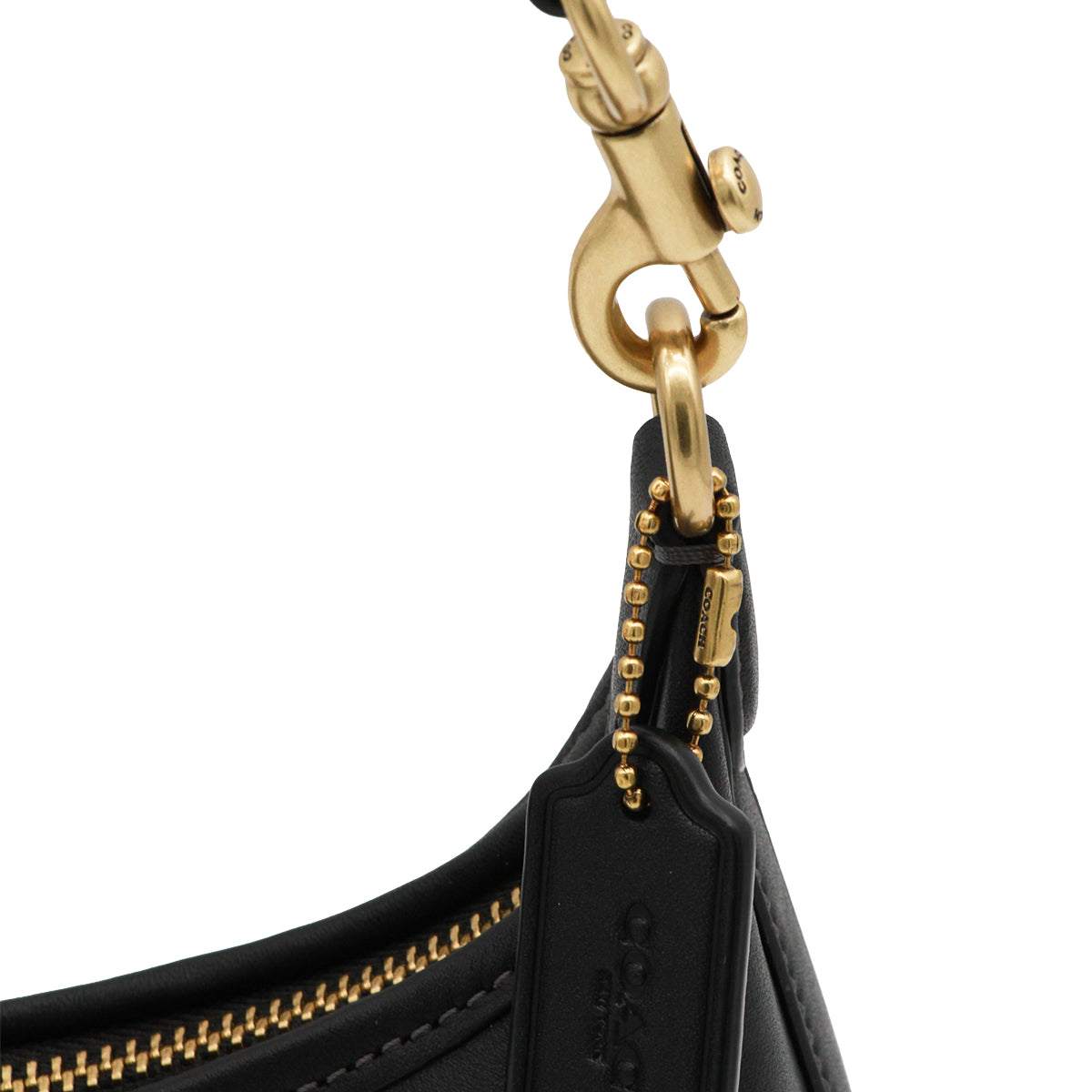 BLACK LEATHER JULIET SHOULDER BAG