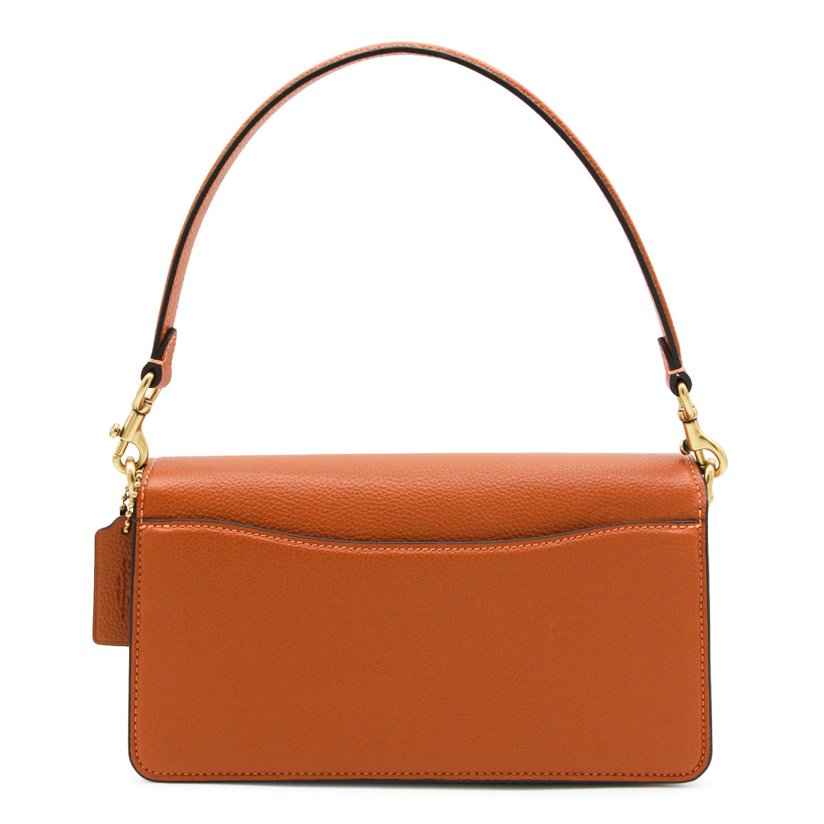 AMBER BROWN POLISHED PEBBLE LEATHER TABBY SHOULDER BAG