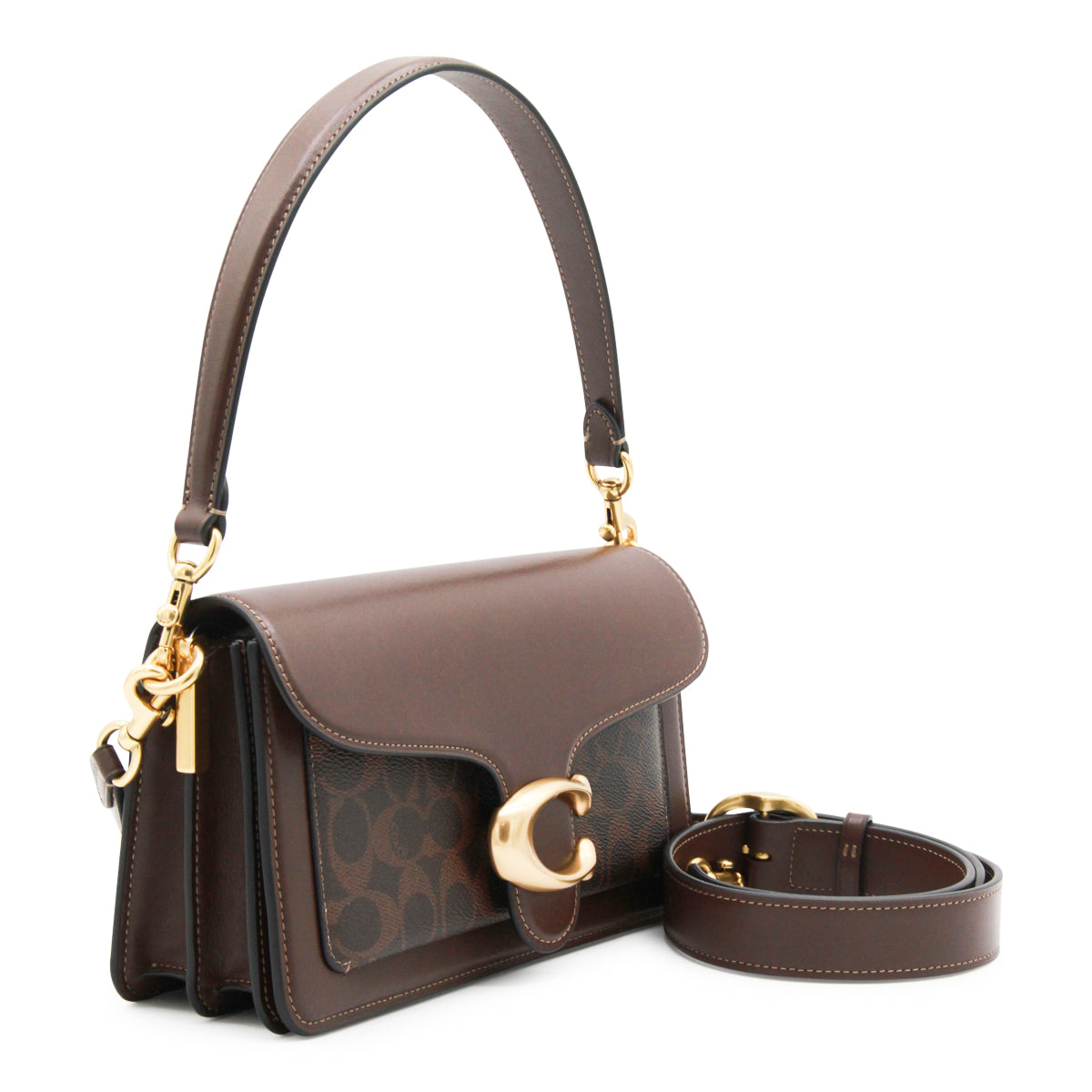 BROWN LEATHER TABBY 26 SHOULDER BAG