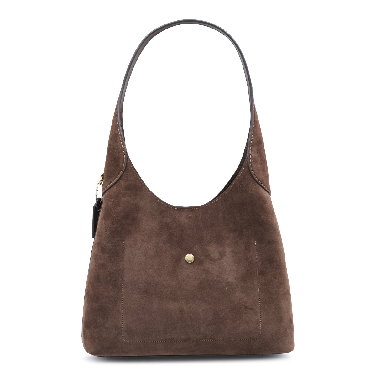 DARK CHOCOLATE SUEDE BROOKLYN SHOULDER BAG