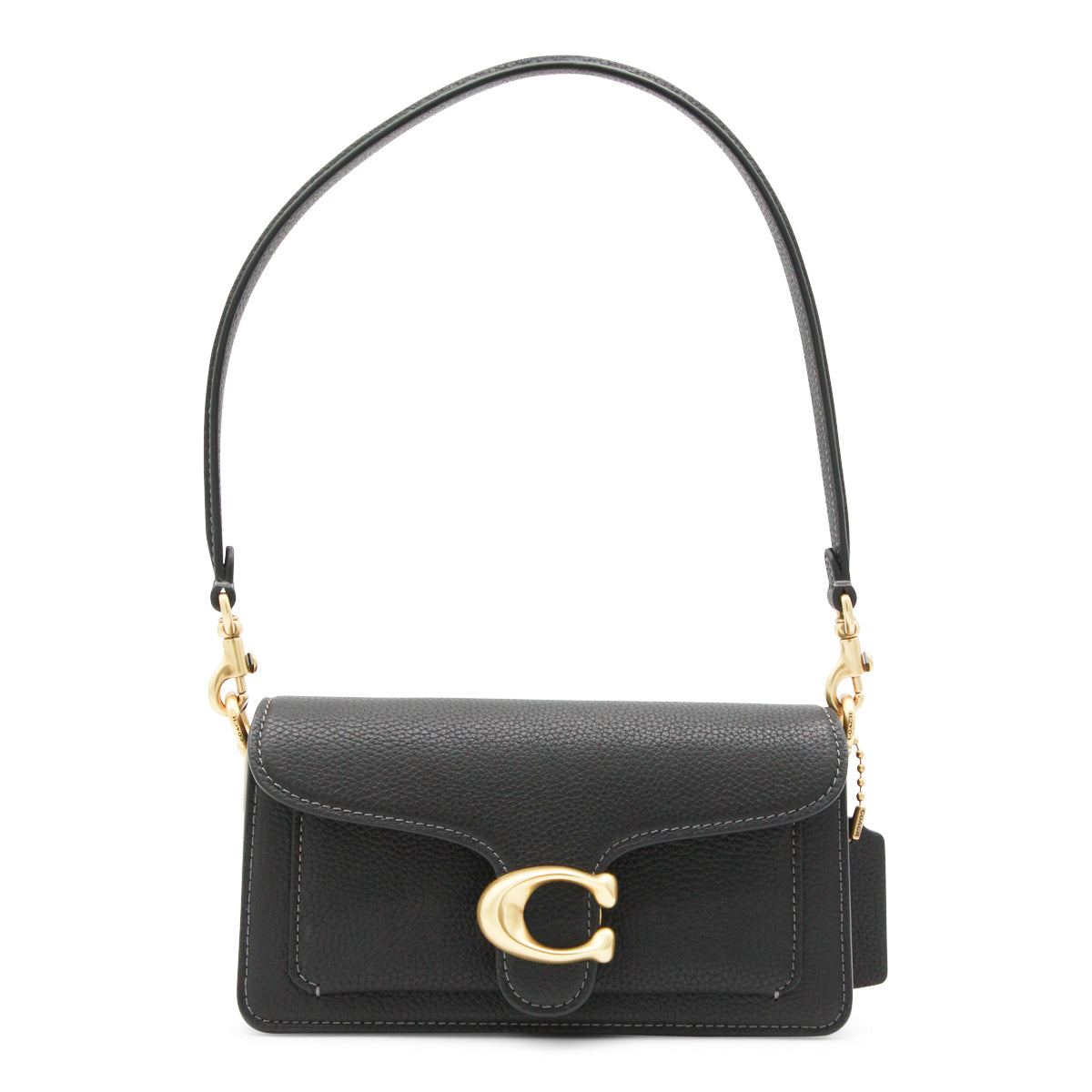 BLACK POLISHED PEBBLE LEATHER TABBY SHOULDER BAG 20 REFRESH