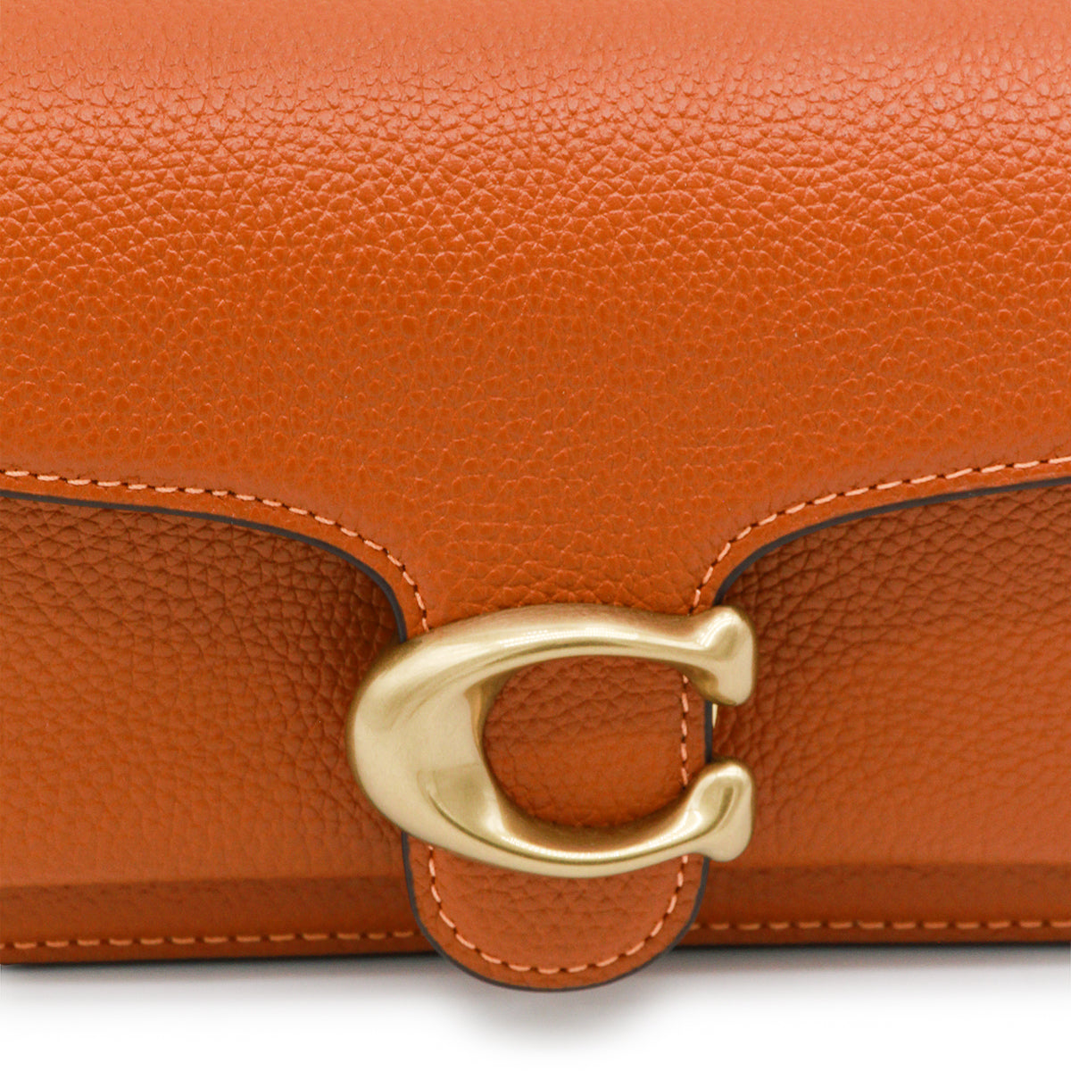 AMBER BROWN LEATHER PEBBLE TABBY SHOULDER BAG
