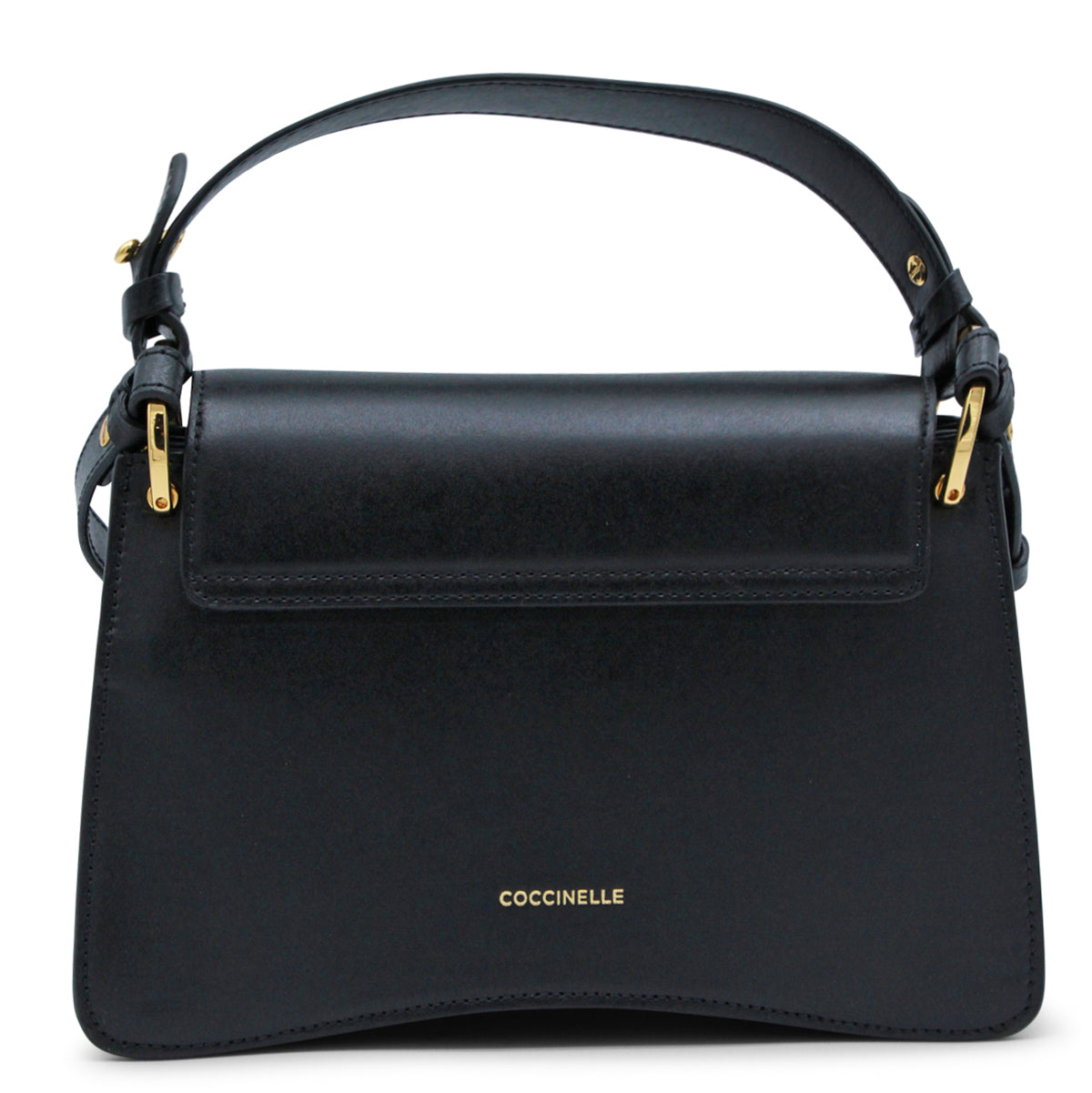 BLACK LEATHER C-ME COCKER MEDIUM TOP HANDLE BAG