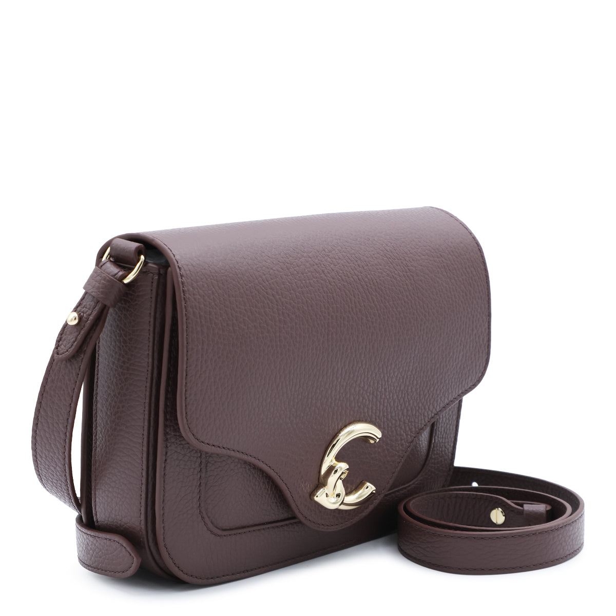 BERRY LEATHER C-ME CROSSBODY BAG