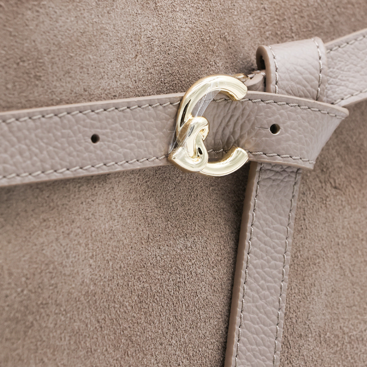 WARM TAUPE SUEDE SABINE TOP HANDLE BAG