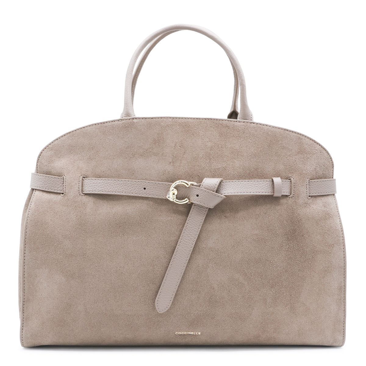 WARM TAUPE SUEDE SABINE TOP HANDLE BAG
