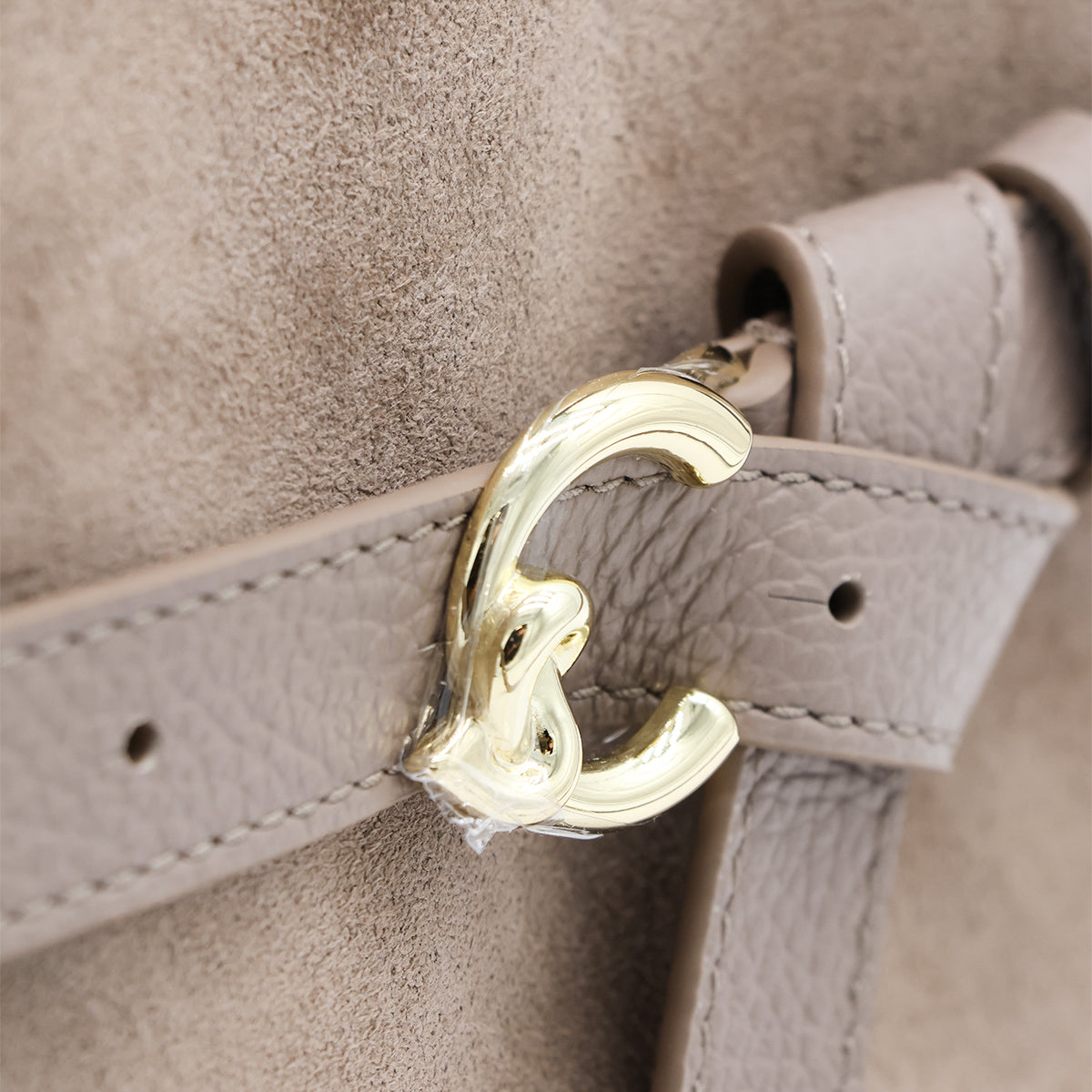 WARM TAUPE SUEDE SABINE MEDIUM TOP HANDLE BAG