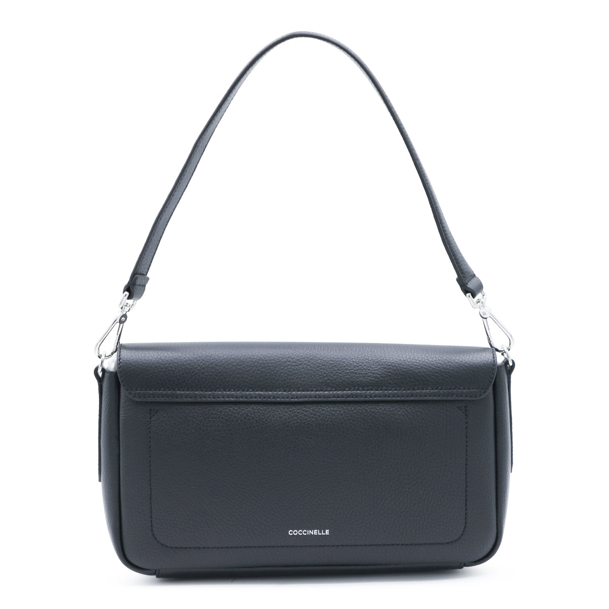 BLACK LEATHER C-ME LOCK SHOULDER BAG