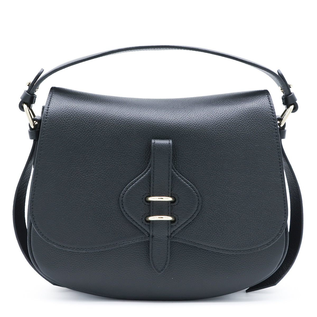 BLACK LEATHER MAVERY MEDIUM CROSSBODY BAG