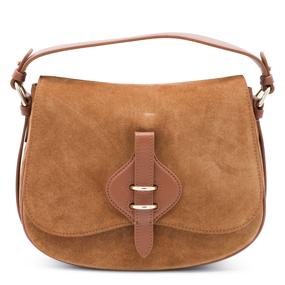 COGNAC SUEDE MAVERY MEDIUM CROSSBODY BAG