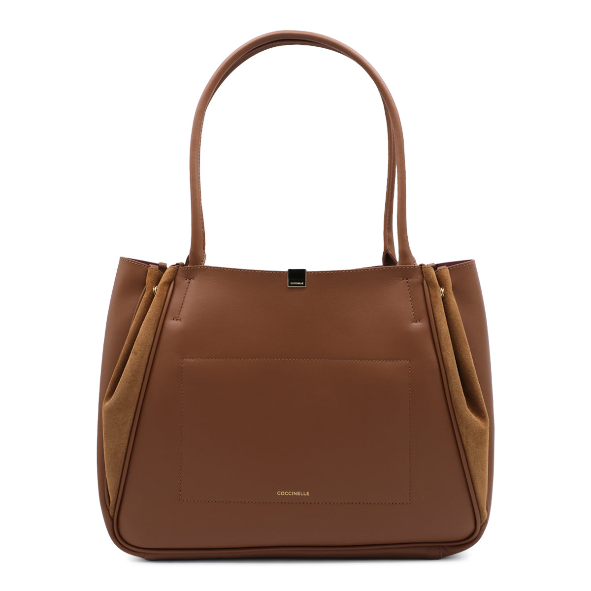 BROWN LEATHER PANSY TOTE