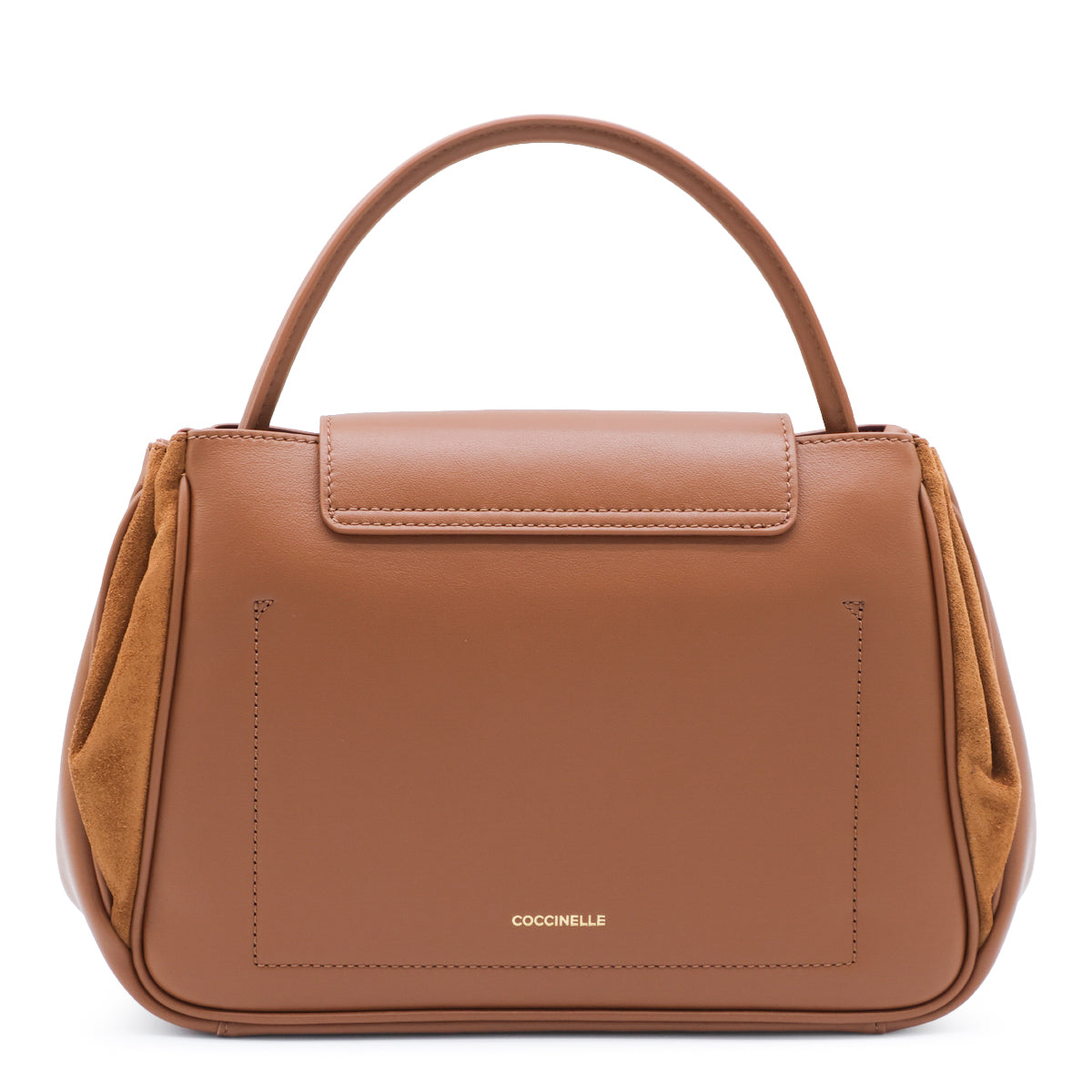 COGNAC LEATHER PANSY MEDIUM TOP HANDLE BAG