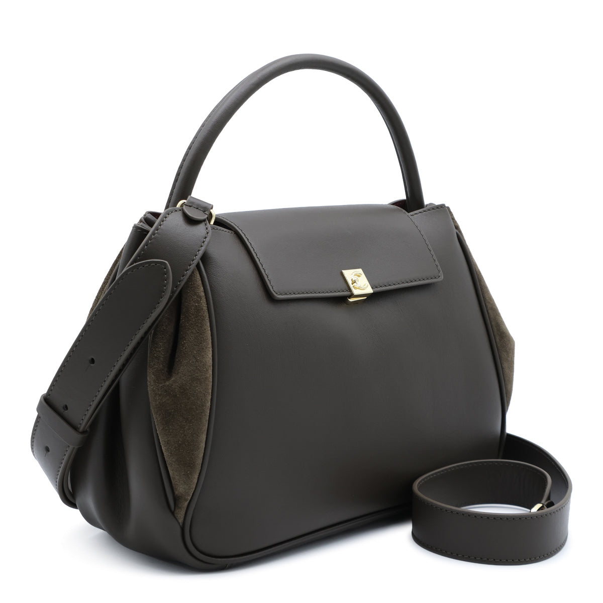 MUD LEATHER PANSY MEDIUM TOP HANDLE BAG